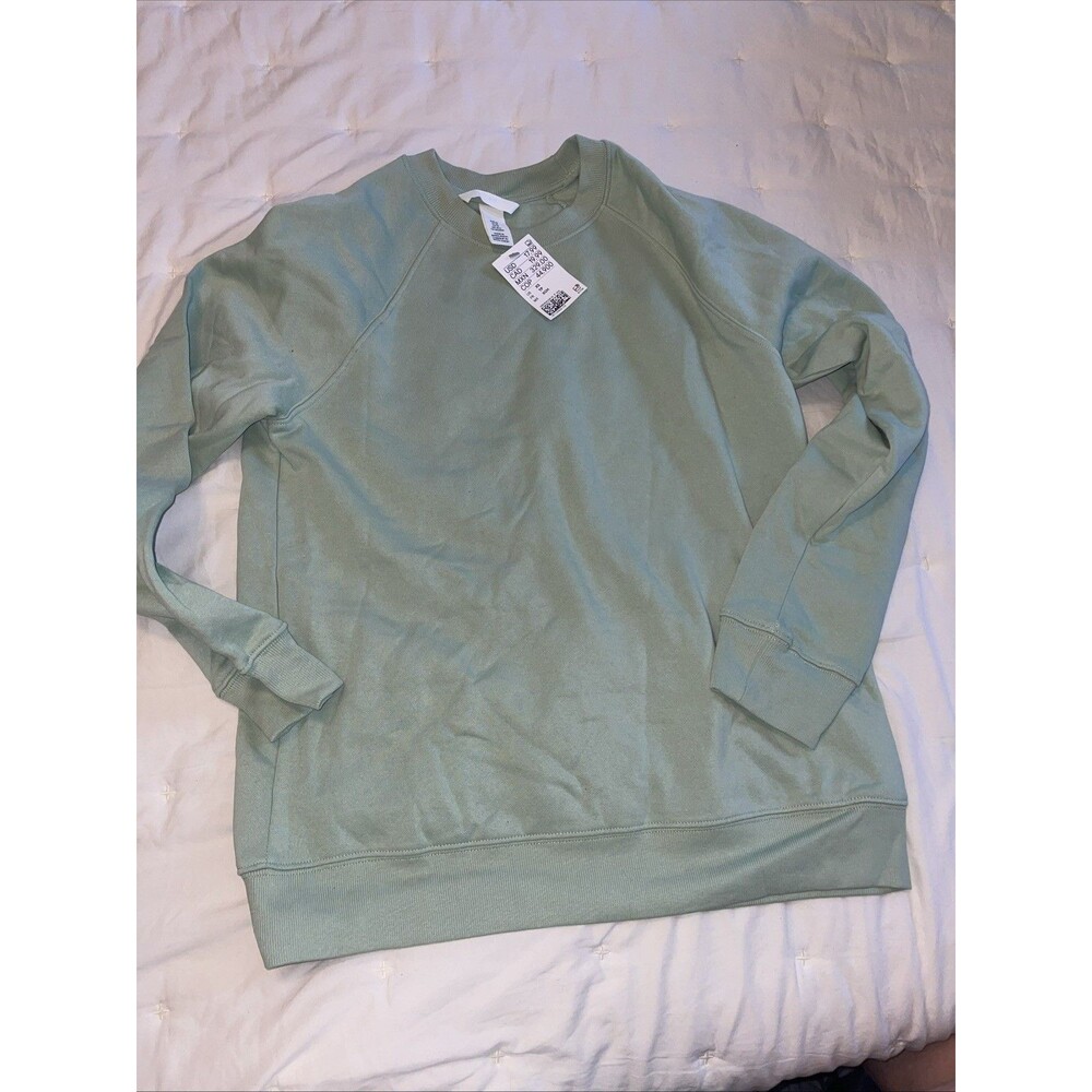 NEW NWT H&M Mint Green Crewneck Sweatshirt EX extra small